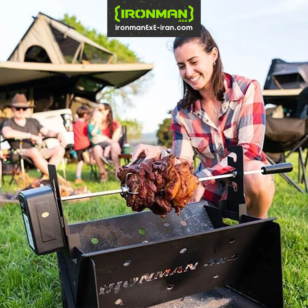 کیت چرخان گوشت (Rotisserie) برای آتیشگاه قابل حمل